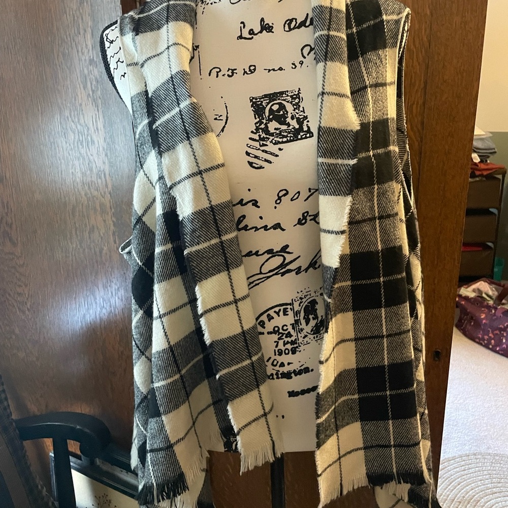 Plaid flannel dressy vest